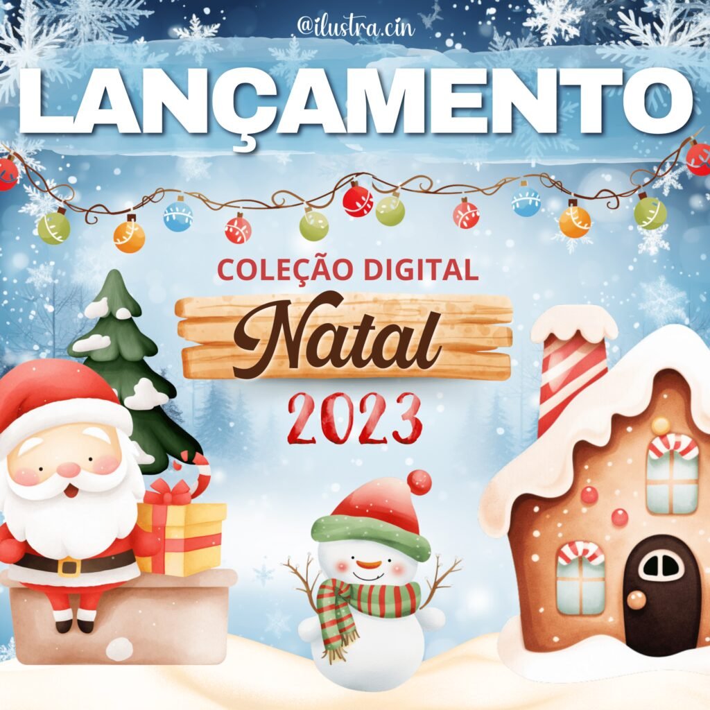 Caixa de bis Natal Aquarela - KIT DIGITAL