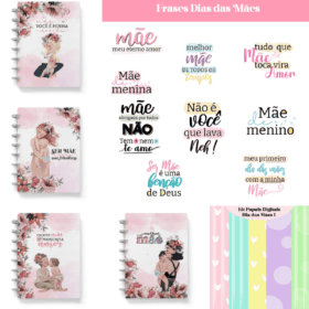 Combo Cadernos, Bloquinhos e Frases - Dia das Mães