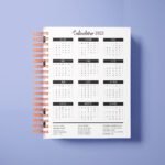 Miolo Calendário 2023 Bolhas Preto e Rosa + Anotação