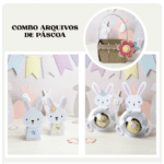 Kit Páscoa Coelho Bombom, Caixa Coelho e Cesta Kraft