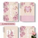 Kit 10 Capas e Miolo Decorado Coleção Jardim de Rosas