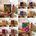 20 Estampas Penas 3D p/Canecas