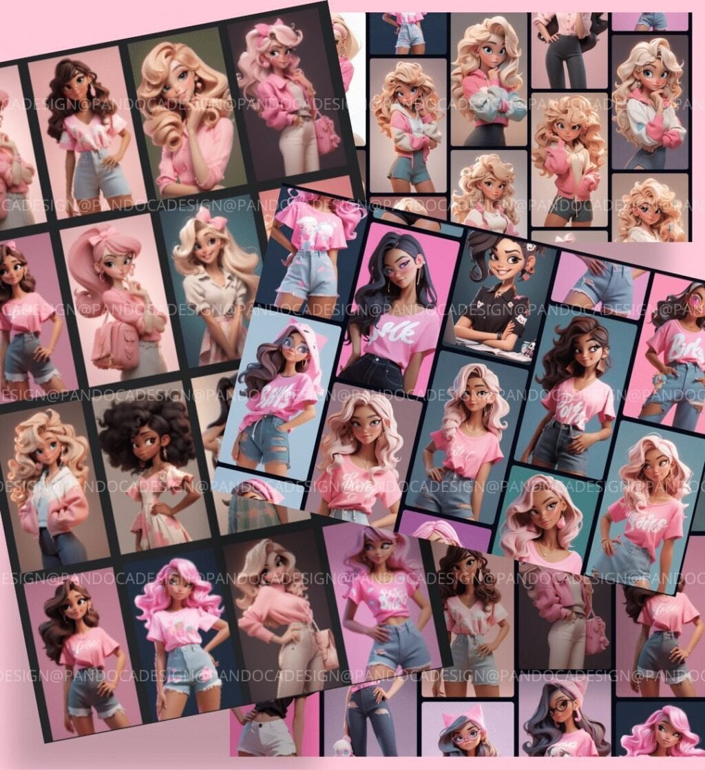 Kit Digital Mascotes 3D Rosa - Imagem 7