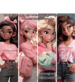 Kit Digital Mascotes 3D Rosa - Imagem 12