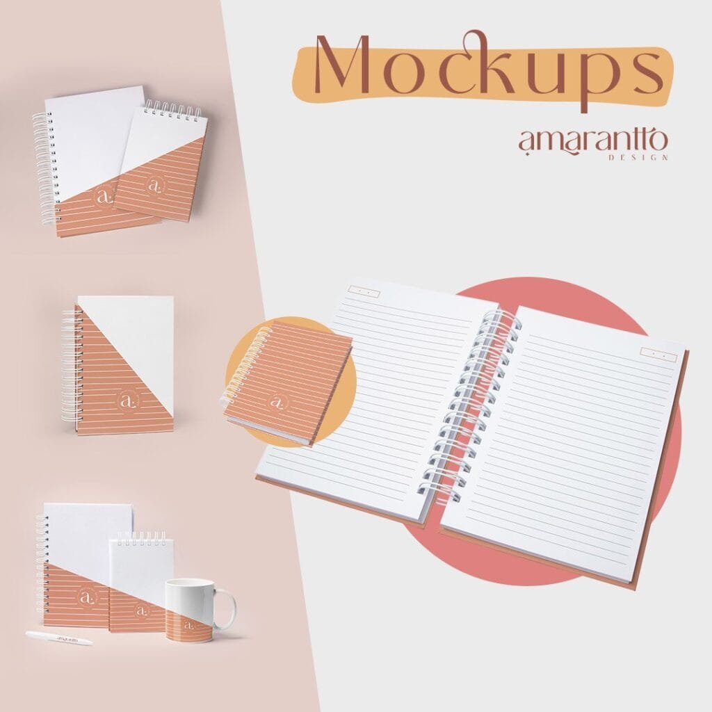 Combo Mockups Encadernação | 32 mockups (PSD) - Imagem 1