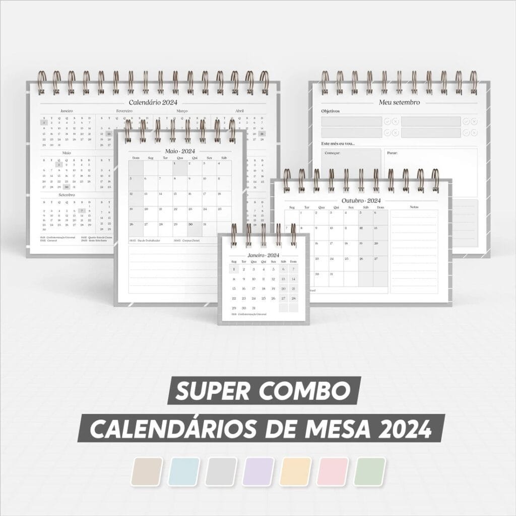SUPER COMBO de Calendários de Mesa 2024 - Imagem 1