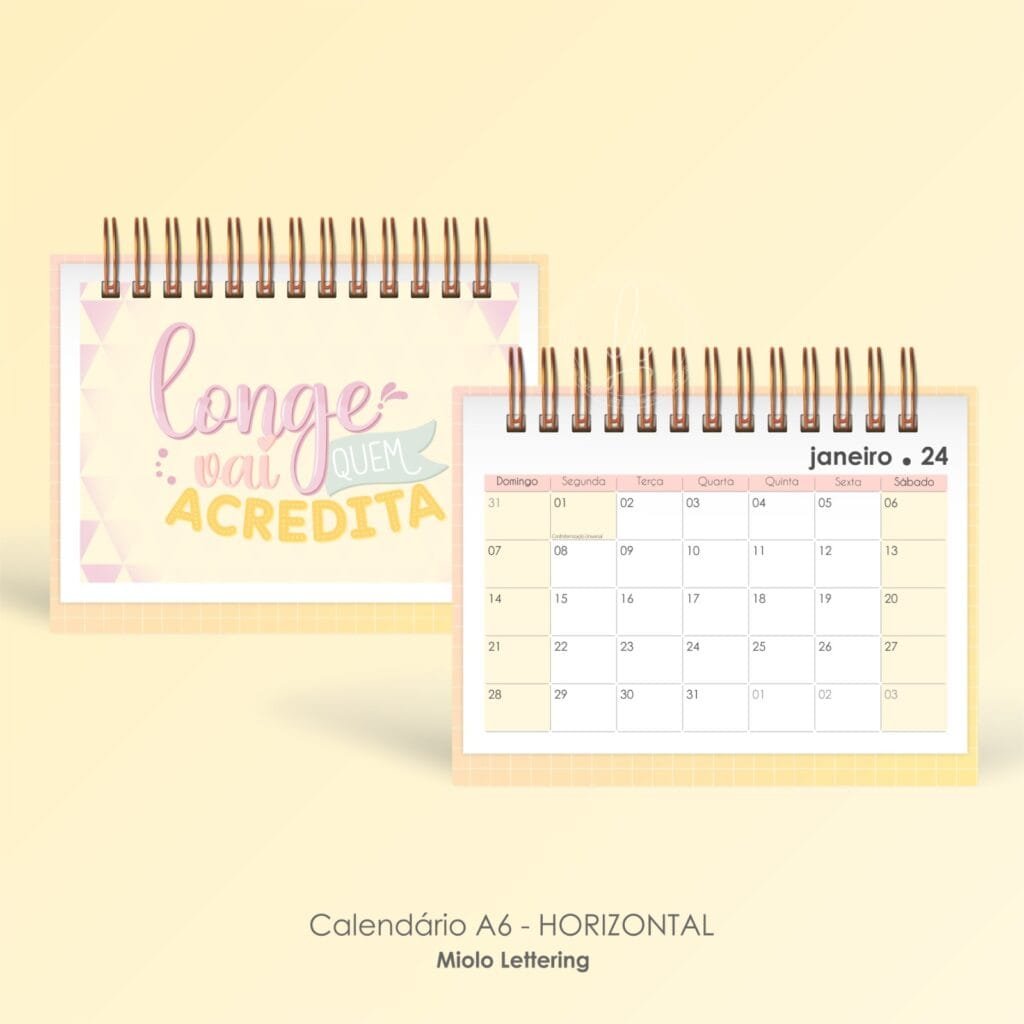 COMBO - Calendários de Mesa Lettering 2024 (Pocket | A6 | Mini | Display | Parede) - Imagem 10