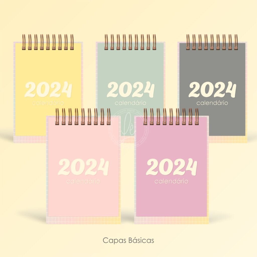 COMBO - Calendários de Mesa Lettering 2024 (Pocket | A6 | Mini | Display | Parede) - Imagem 4