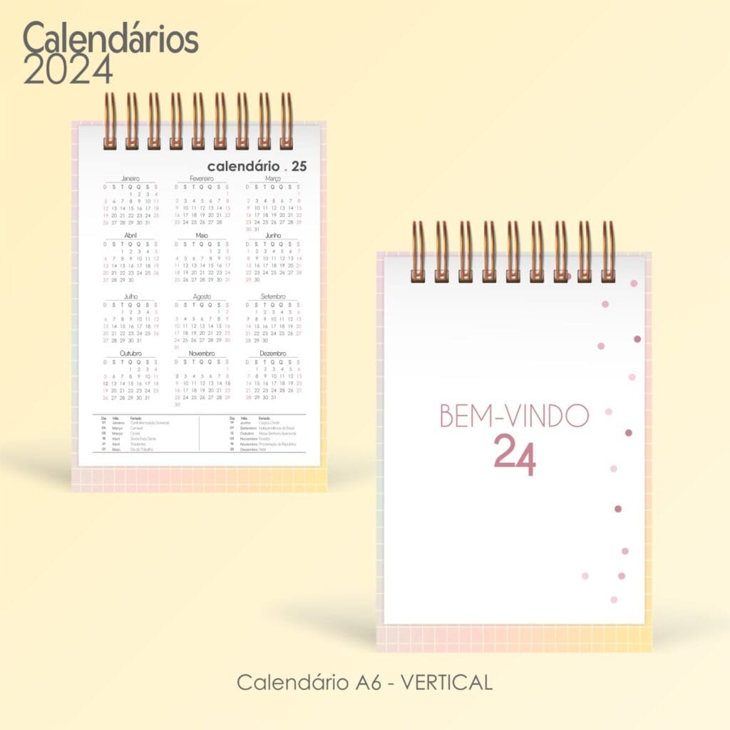 COMBO - Calendários de Mesa Lettering 2024 (Pocket | A6 | Mini | Display | Parede) - Imagem 5