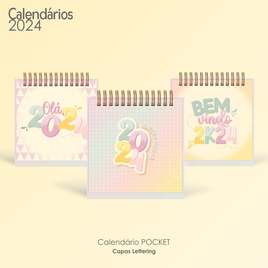COMBO - Calendários de Mesa Lettering 2024 (Pocket | A6 | Mini | Display | Parede) - Imagem 30