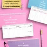Combo 8 arquivos Desk Planner Semanal Permanente e Datado 2024
