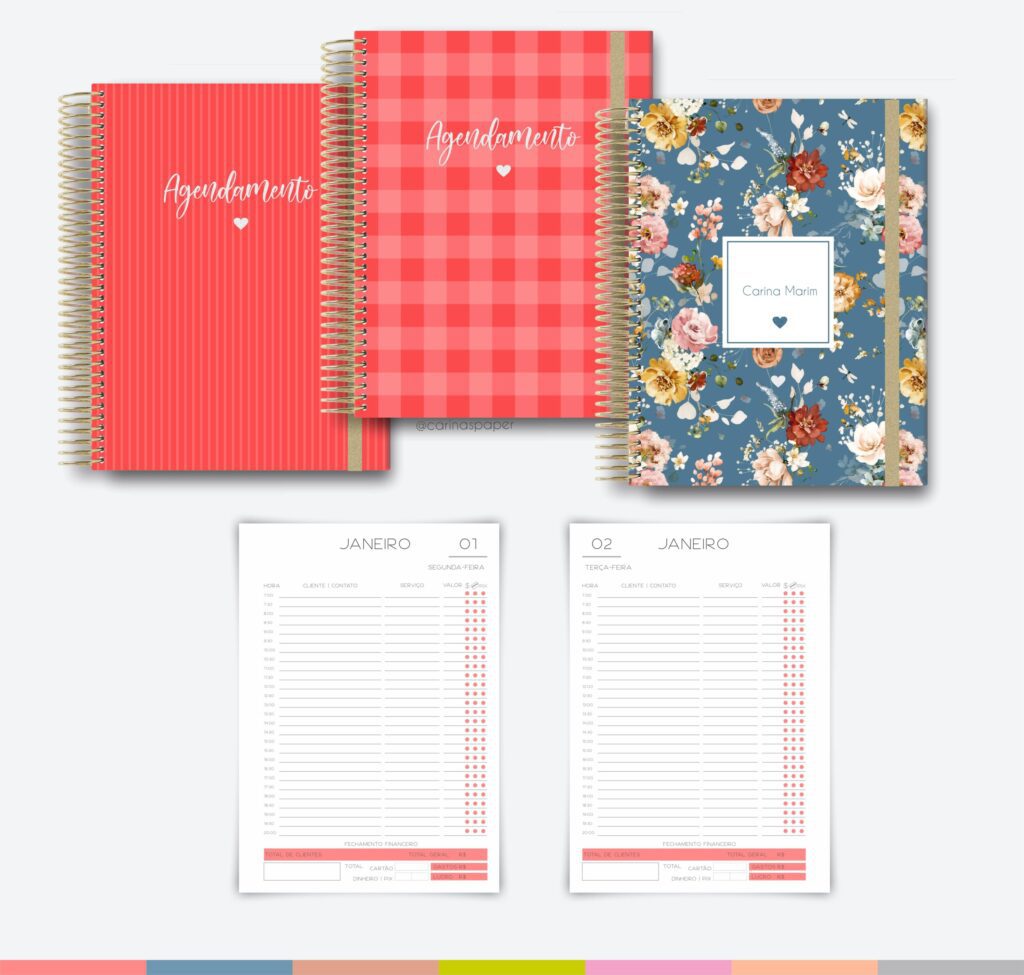 COMBO com 20 capas em PNG, 7 miolos de agendamento datado 2024 - Imagem 8