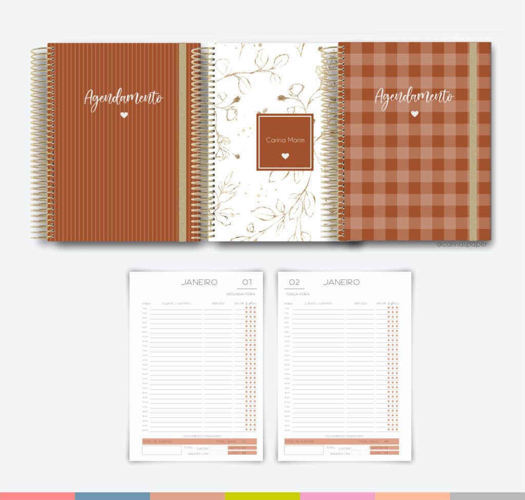 COMBO com 20 capas em PNG, 7 miolos de agendamento datado 2024 - Imagem 5