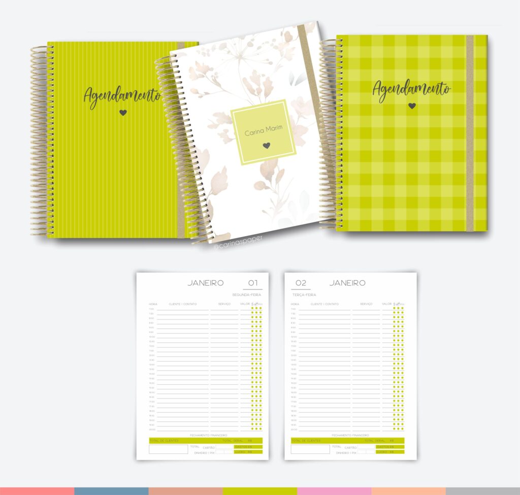 COMBO com 20 capas em PNG, 7 miolos de agendamento datado 2024 - Imagem 4