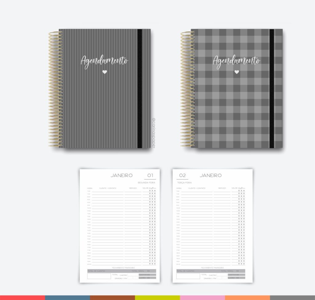 COMBO com 20 capas em PNG, 7 miolos de agendamento datado 2024 - Imagem 2