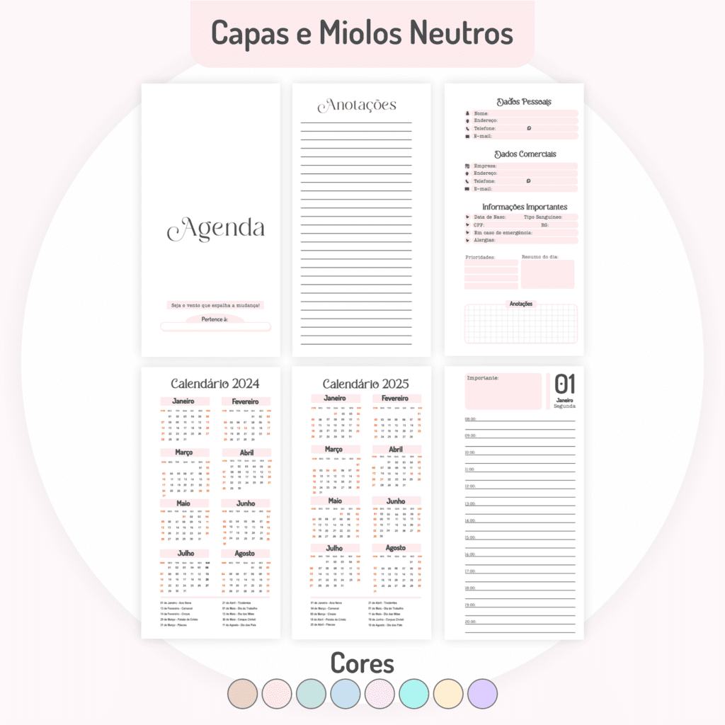 COMBO Miolos Neutros Agendas | Planners 2024 (Pamella) - Imagem 4