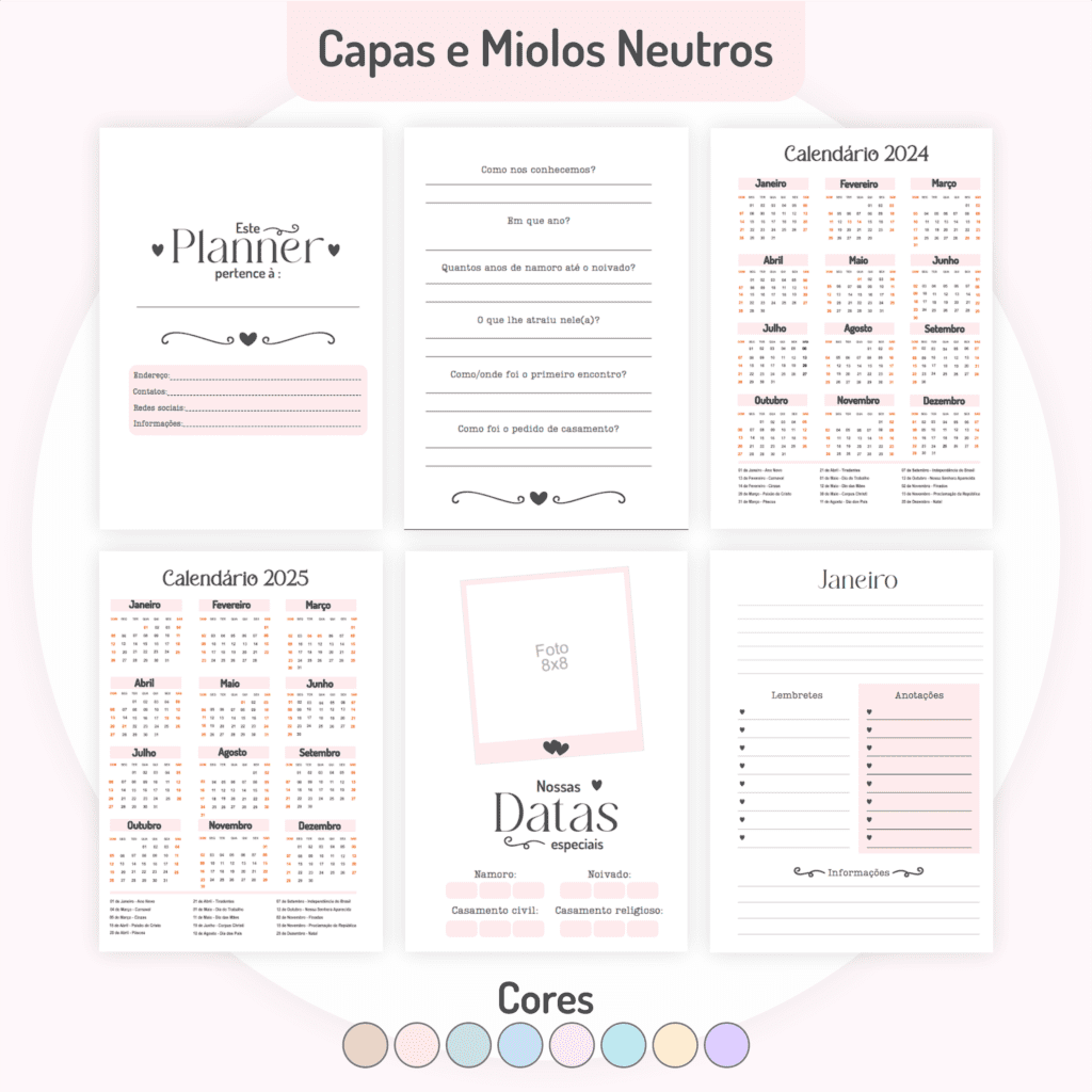 COMBO Miolos Neutros Agendas | Planners 2024 (Pamella) - Imagem 6
