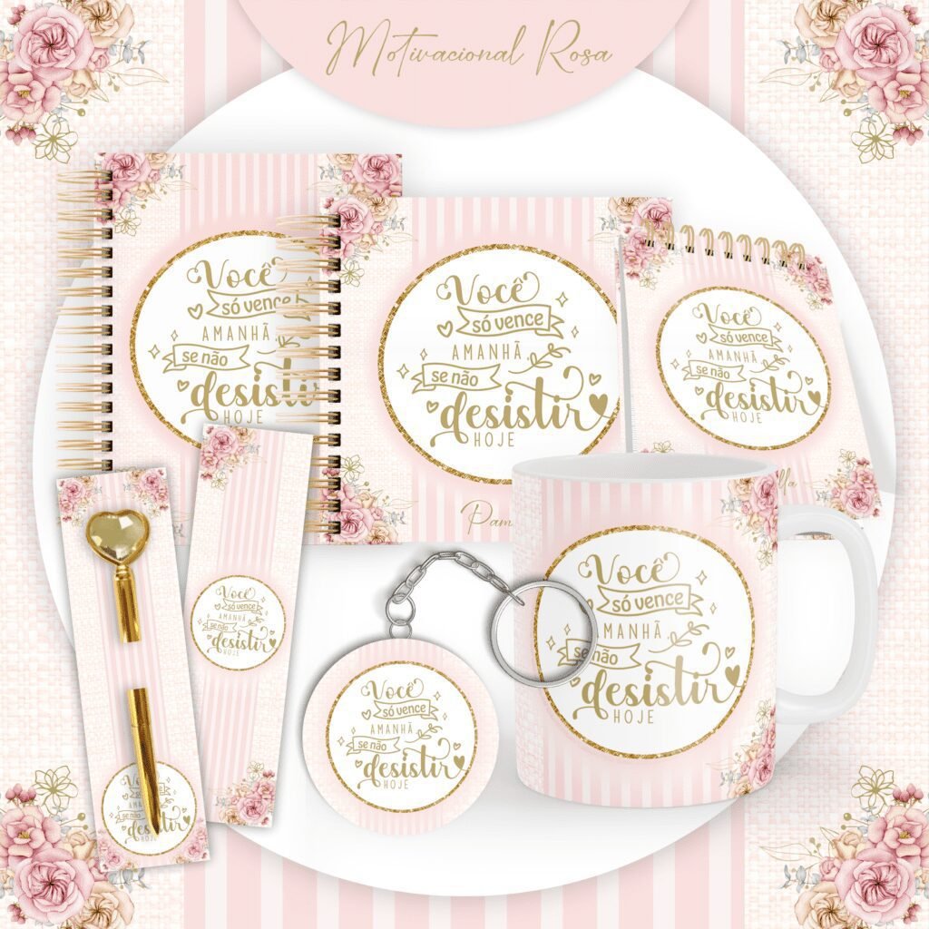 Combo Motivacional Rosa - Encadernação (Pamella) - Imagem 1