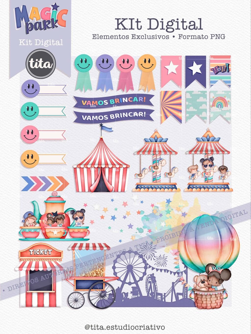 Kit digital Jogo da Memória (emoticons) - Kit Vamos Brincar