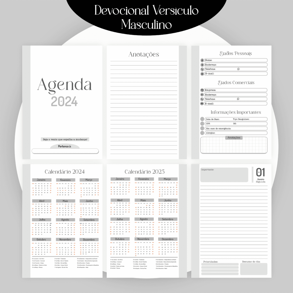 Combo Devocional Versiculo Masculino - Encadernação (Pamella) - Imagem 7