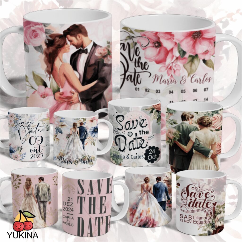 SAVE THE DATE - Casamento - Estampas para Canecas - Imagem 1