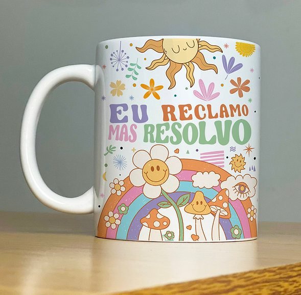 Caneca Florks Meme Nunca Foi Sorte Sempre Foi Passando Raiva