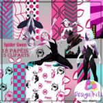 Kit Digital - Spider Gwen Mulher Aranha