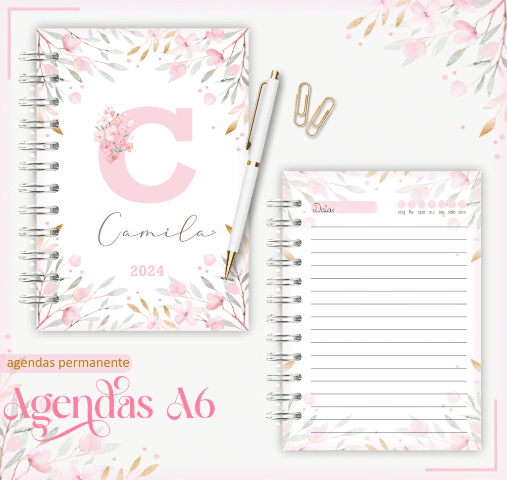 Agenda Permanente - A6 Floral Delicada (Lina) - Nick Design