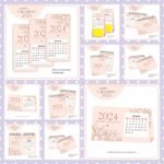 Calendários Neutro 2024 - Mesa | Bloco (Lina Criativa)