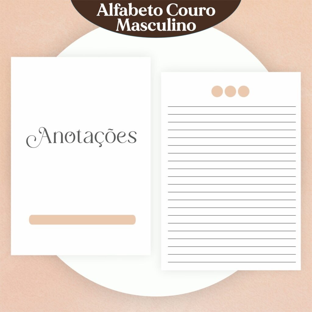 Combo Alfabeto Couro Masculino - Encadernação (Pamella) - Imagem 3