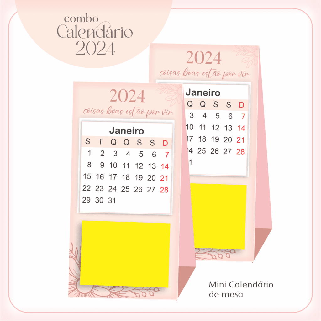Calendários Neutro 2024 - Mesa | Bloco (Lina Criativa) - Imagem 7