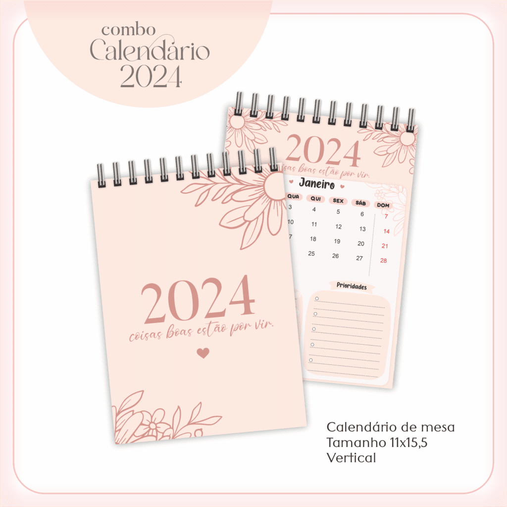 Calendários Neutro 2024 - Mesa | Bloco (Lina Criativa) - Imagem 3
