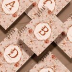 26 Capas Alfabeto A a Z e Miolo Pautado Floral Boho