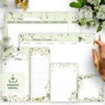 Kit Desk Planners e Bloquinhos Coleção Rosas Brancas + Brinde (Bicho Papel)