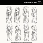 Kit Digital Natal de Jesus – Para colorir – Cliparts em aquarela - Imagem 6