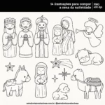 Kit Digital Natal de Jesus – Para colorir – Cliparts em aquarela - Imagem 4