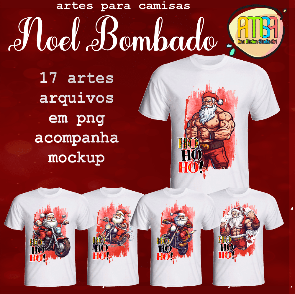 Estampas Papai Noel Bombado - Camisas (Ana Melin) - Imagem 1