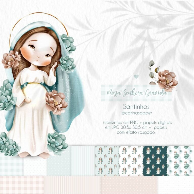 Kit Digital Natal de Jesus – Para colorir – Cliparts em aquarela - Nick  Design