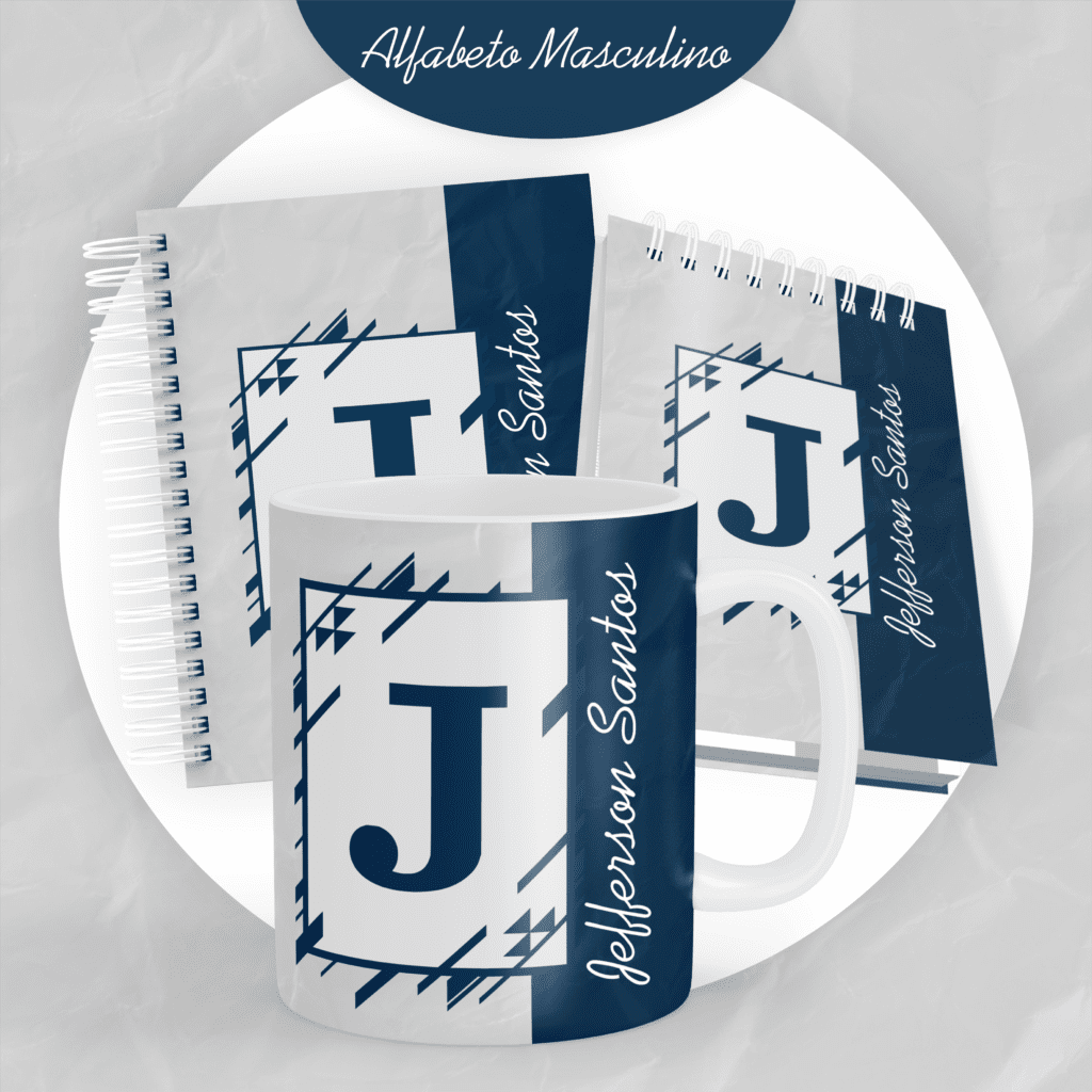 Coleção Alfabeto Masculino - 5 Modelos (Pamella) - Imagem 2