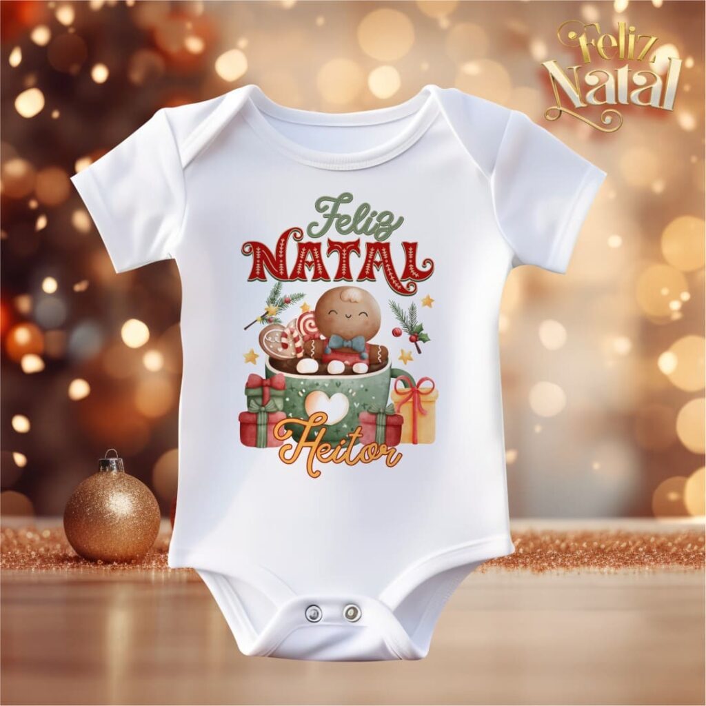 Pacote de Artes Body Infantil Personalizados - Natal V23 (Vintage) - Imagem 4