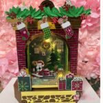 Ornamento Natal - Caixa Tipo Lareira + Letras para Papai Noel e Caixa