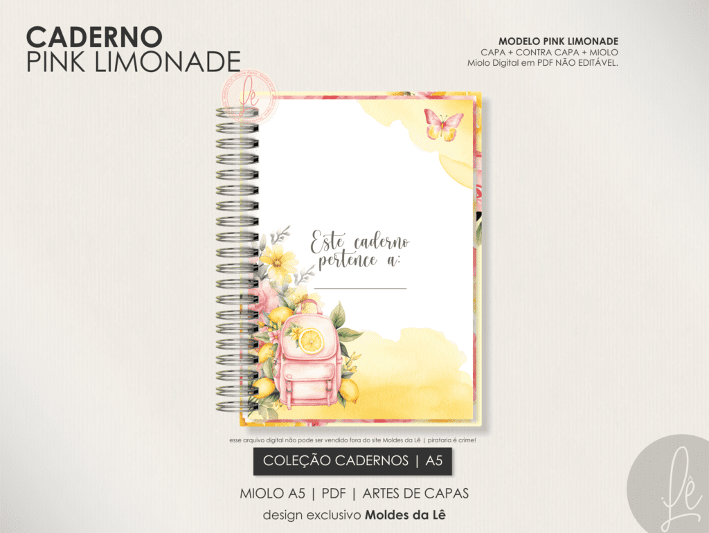 Caderno Pautado A5 - Pink Limonade (Moldes da Lê) - Imagem 5