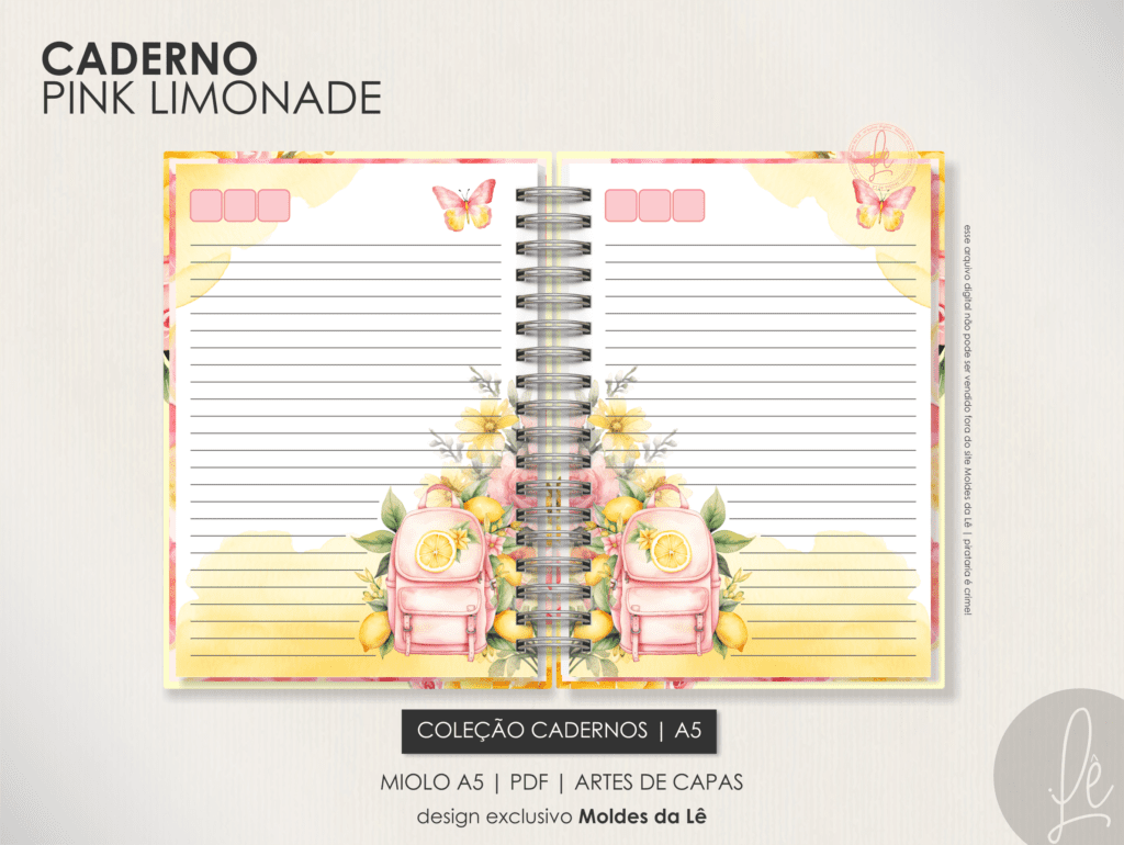 Caderno Pautado A5 - Pink Limonade (Moldes da Lê) - Imagem 6