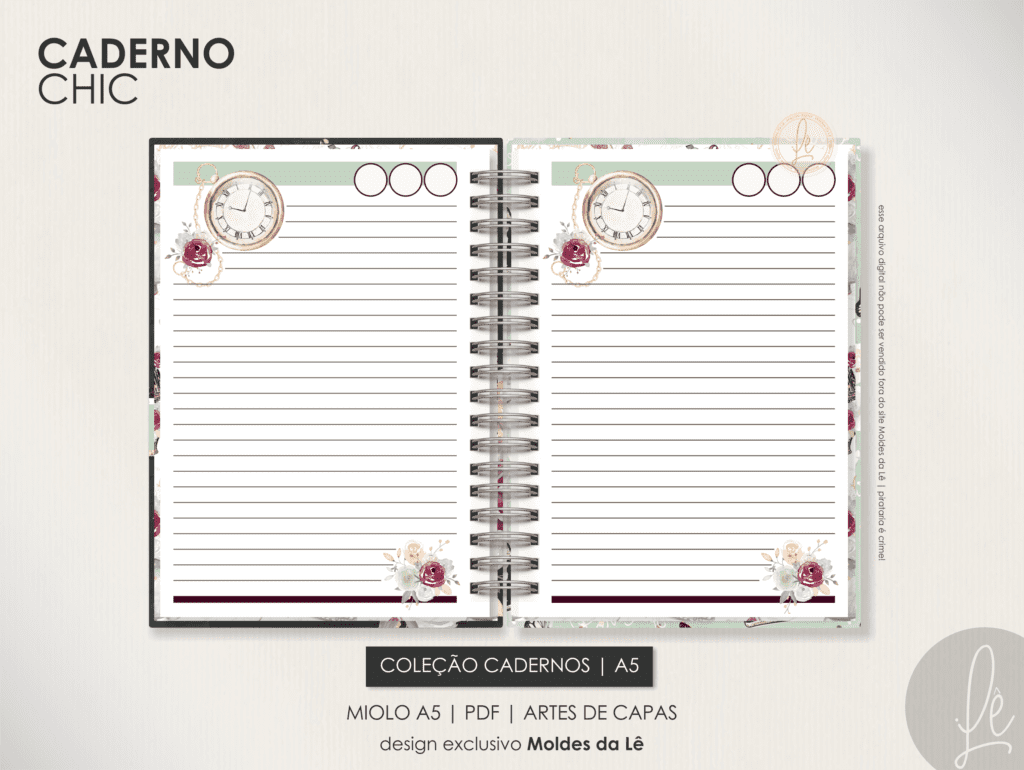 Caderno Pautado A5 - Chic (Moldes da Lê) - Imagem 2