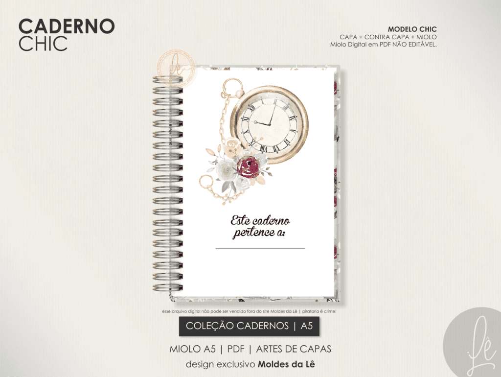 Caderno Pautado A5 - Chic (Moldes da Lê) - Imagem 3