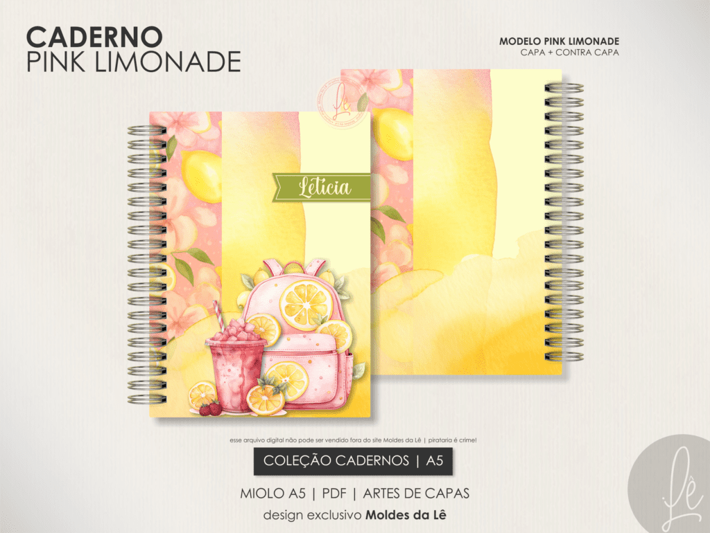 Caderno Pautado A5 - Pink Limonade (Moldes da Lê) - Imagem 2