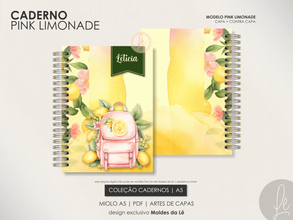 Caderno Pautado A5 - Pink Limonade (Moldes da Lê) - Imagem 3