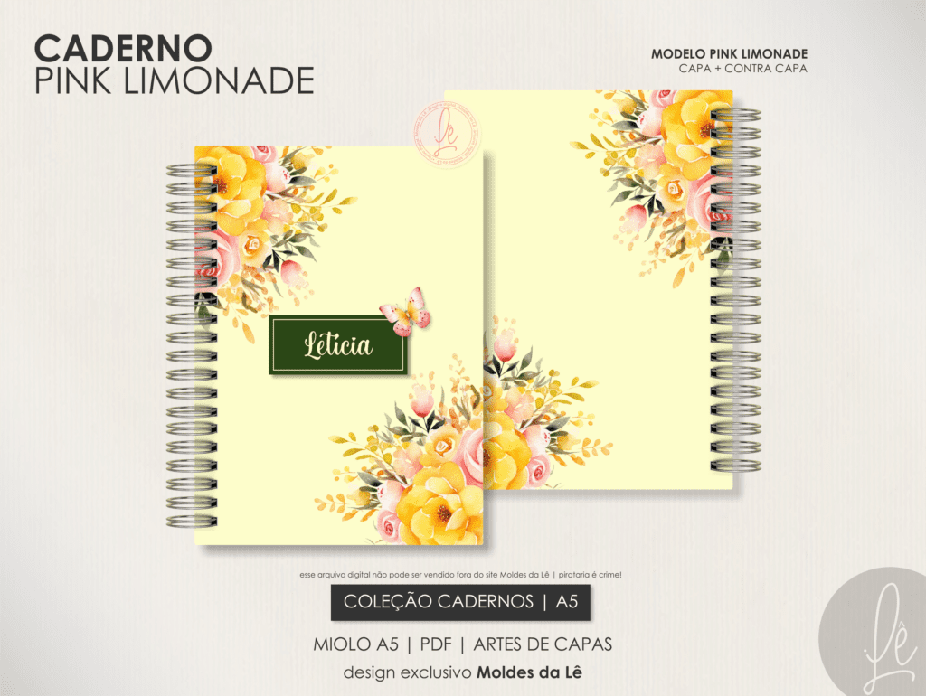 Caderno Pautado A5 - Pink Limonade (Moldes da Lê) - Imagem 4