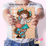 Pack Escolar – Agenda A5 – 15 Capas x 4 miolos - Datados e Permanentes (Cute Corte) - Imagem 23