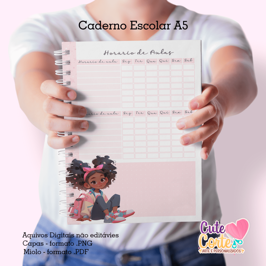 Caderno Pautado Escolar A5 - N.1(Cute Corte) - Imagem 3